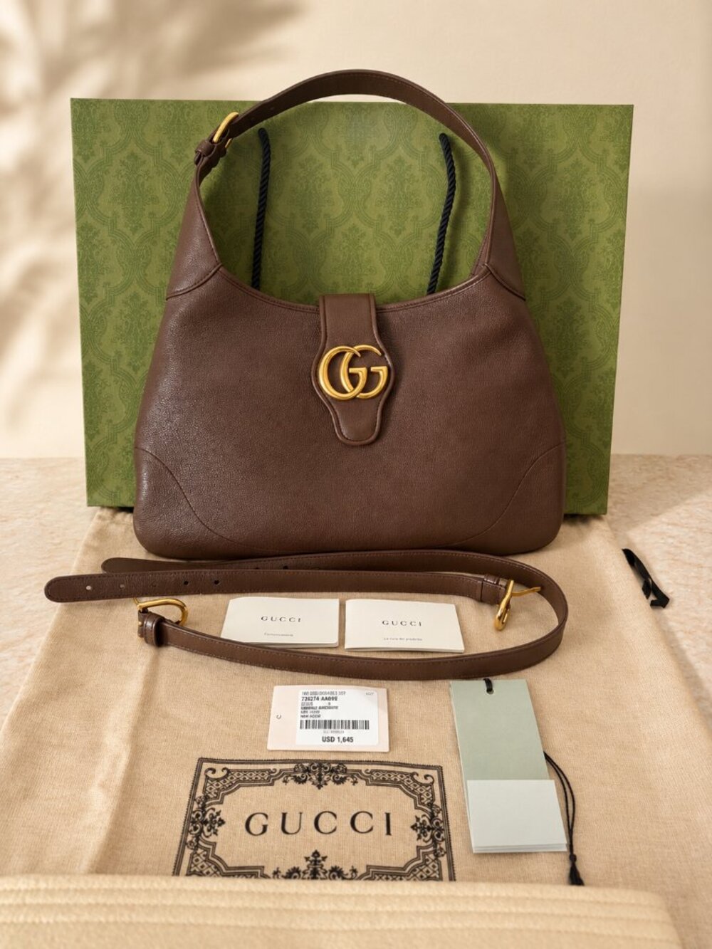 Gucci Aphrodite Medium Shoulder Bag | Complete Set | $1,645 Retail